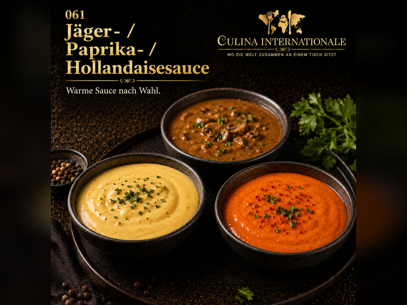 Jäger- / Paprika- / Hollandaisesauce